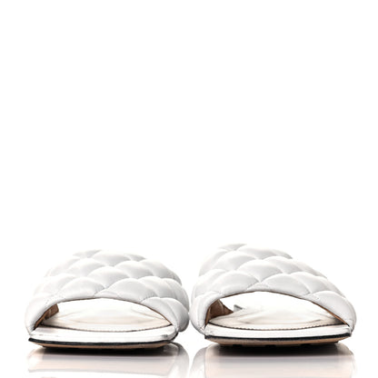 Bottega Veneta Nappa Matelasse Padded Flat Sandals 38 Optic White 2 of 11