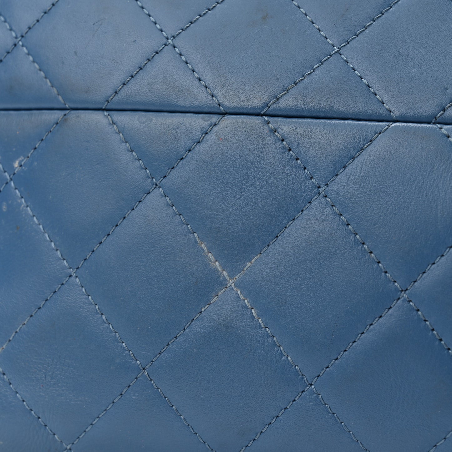 Calfskin Perforated Up In The Air North South Tote Blue