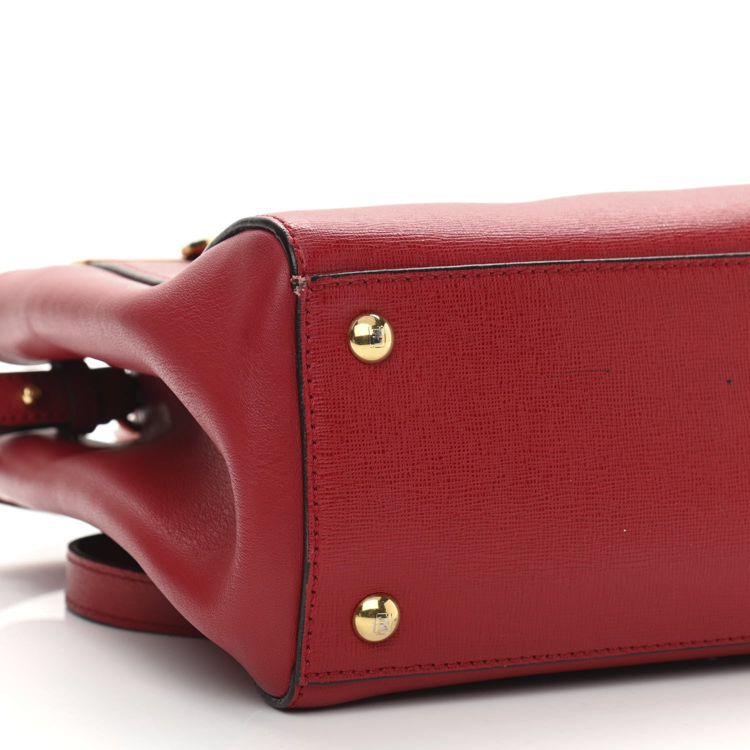 Fendi Vitello Elite Flamingo Petite 2Jours Tote Mattone 10 of 16