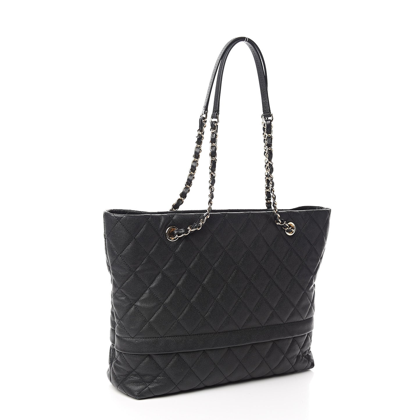 Caviar Quilted Rolled Up Tote Black