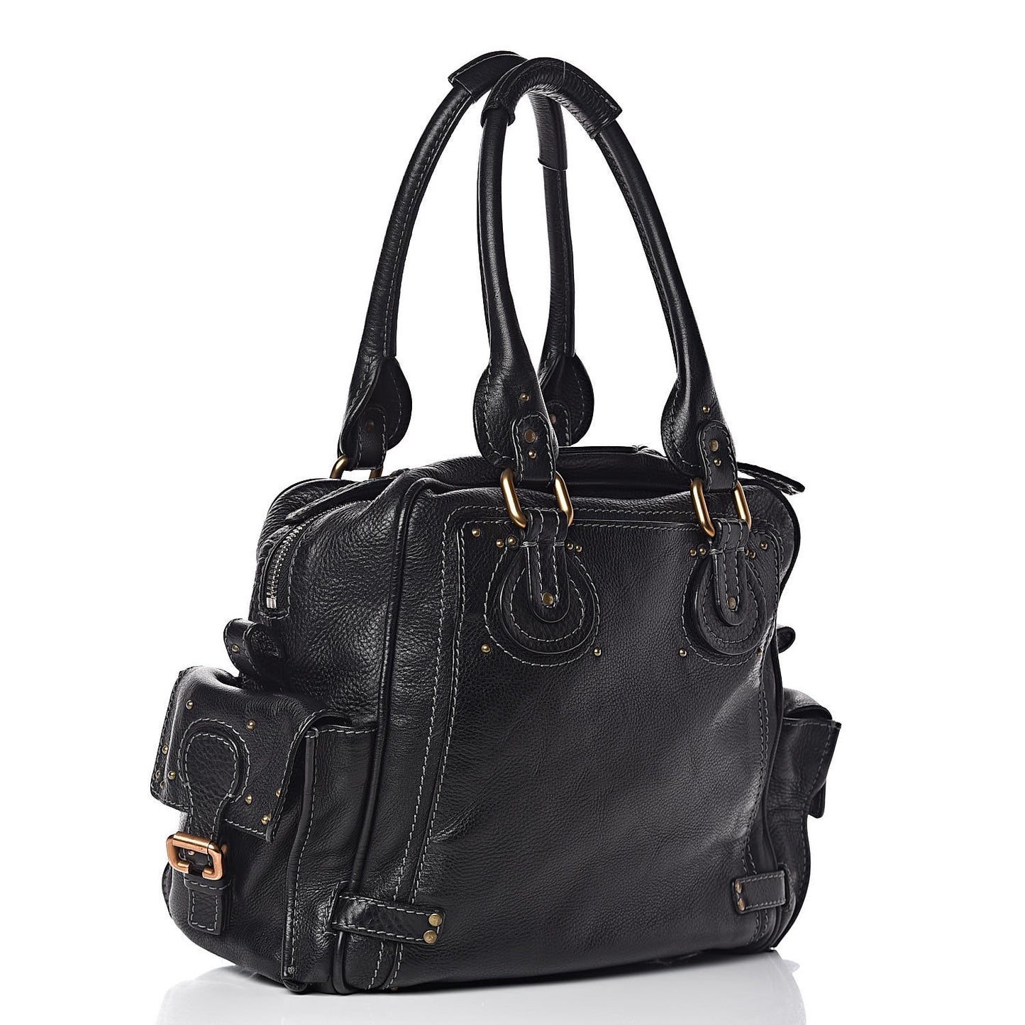 Calfskin Paddington Satchel Black