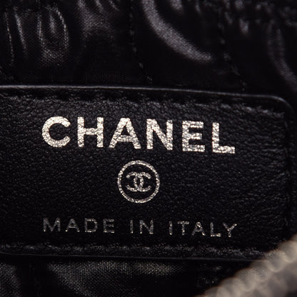 Chanel Goatskin Camellia Embossed Cosmetic Pouch Black 6 of 12