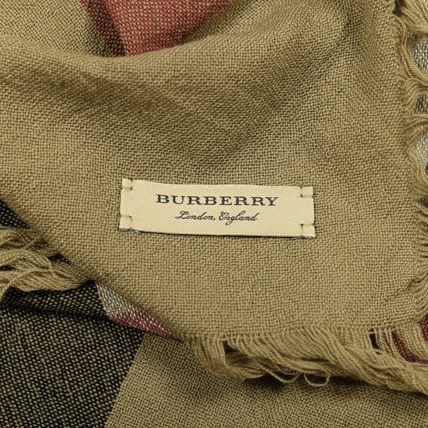 Merino Wool House Check Square Scarf Brown