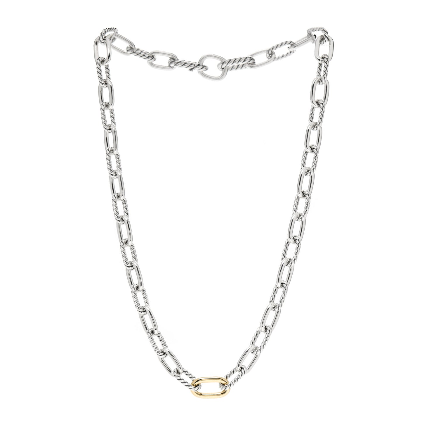 Sterling Silver 18K Yellow Gold 8.5mm Madison Chain Necklace