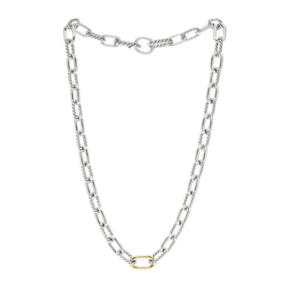 David Yurman Sterling Silver 18K Yellow Gold 8.5mm Madison Chain Necklace 3 of 4