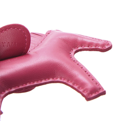 Hermes Milo Lambskin Grigri Rodeo Horse Bag Charm PM Rose Mexico 4 of 5