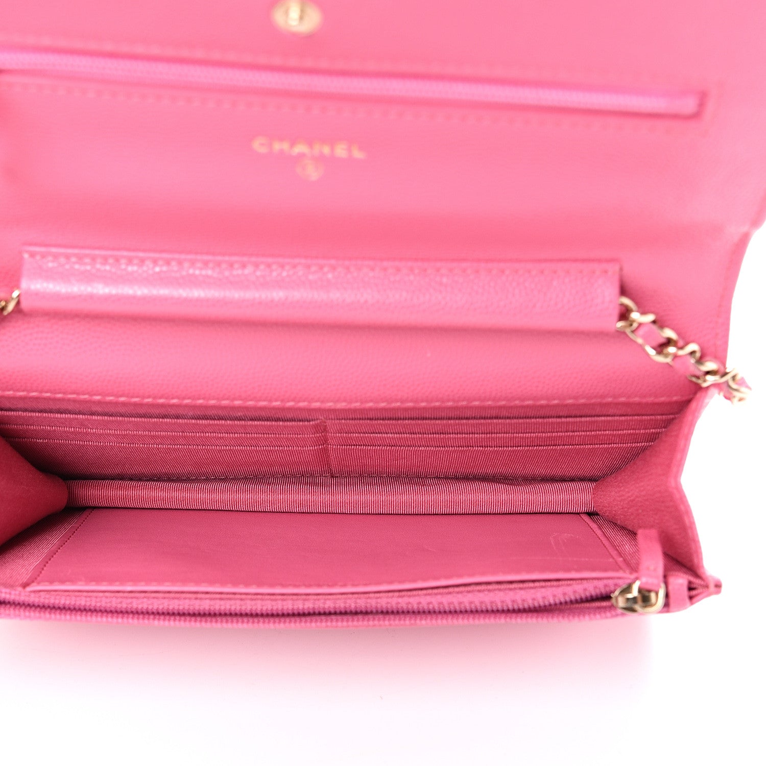 Chanel Caviar Quilted Wallet on Chain WOC Pink 4 of 12