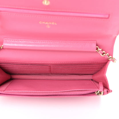 Chanel Caviar Quilted Wallet on Chain WOC Pink 4 of 12