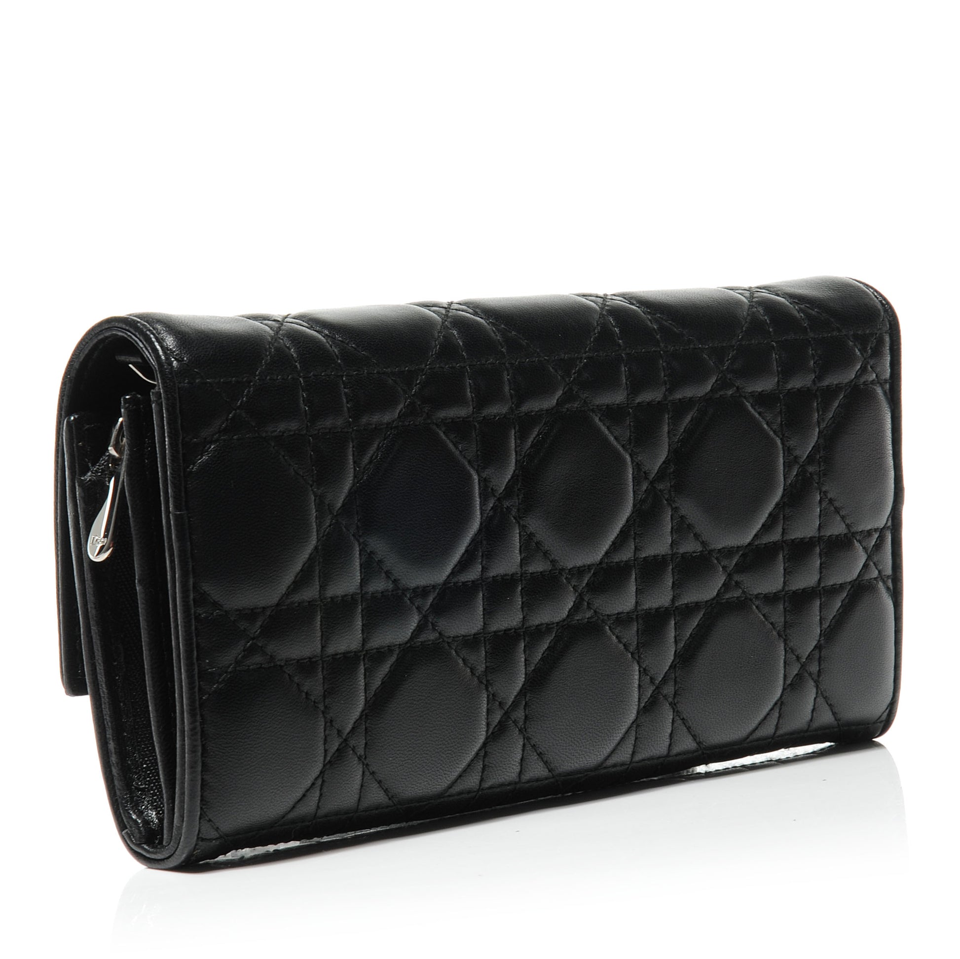 Christian Dior Lambskin Cannage Evening Clutch Black 3 of 8