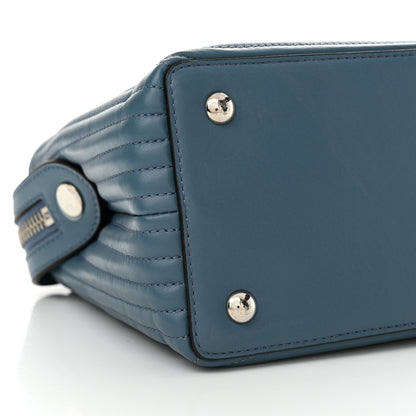 Fendi Shiny Nappa Trapuntata Small DotCom Click Top Handle Chain Satchel Blue 9 of 15