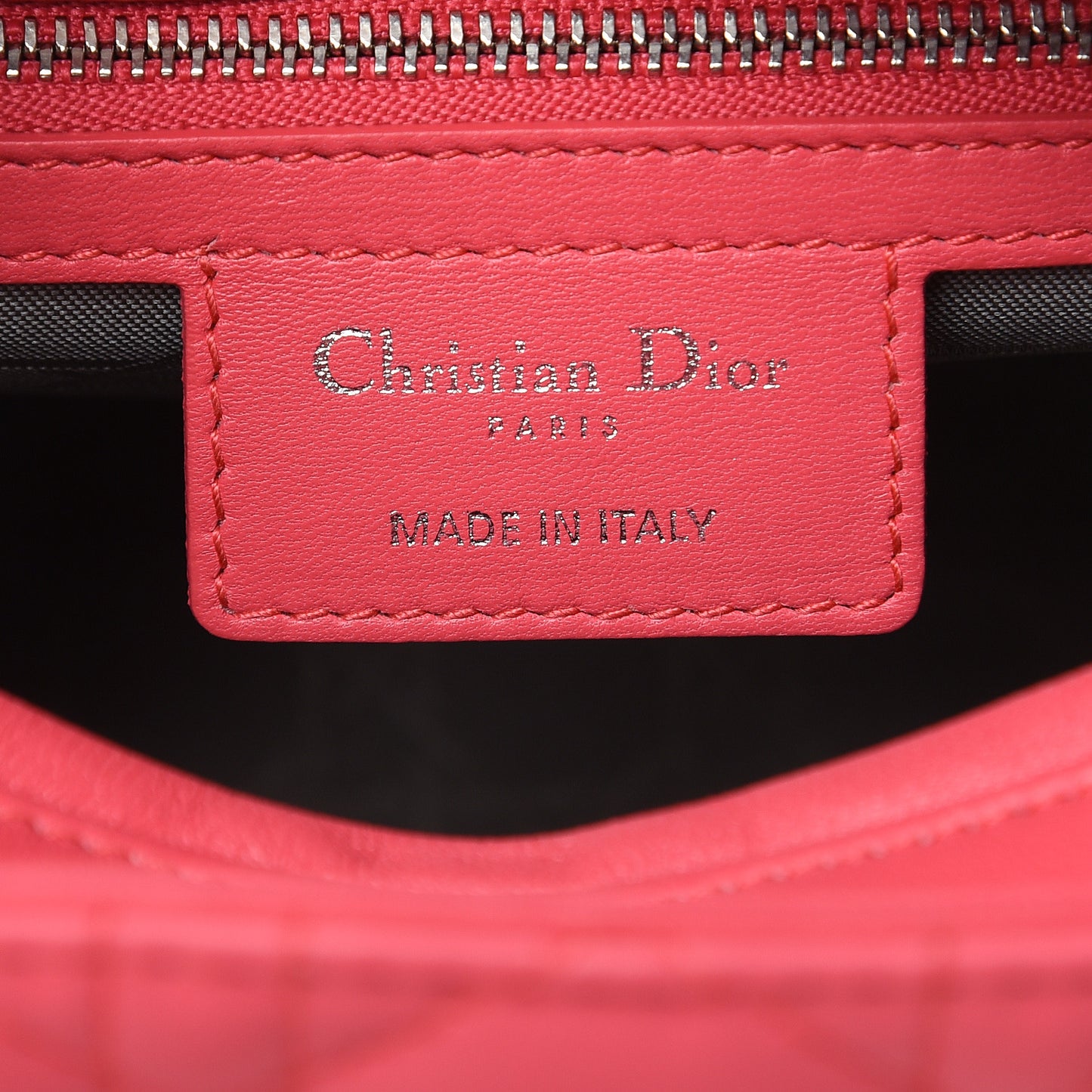 Lambskin Cannage Medium Lady Dior Coral