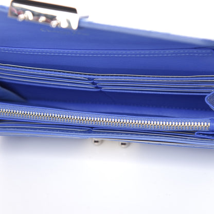 Christian Dior Patent Cannage Miss Dior Chain Wallet Blue 5 of 7