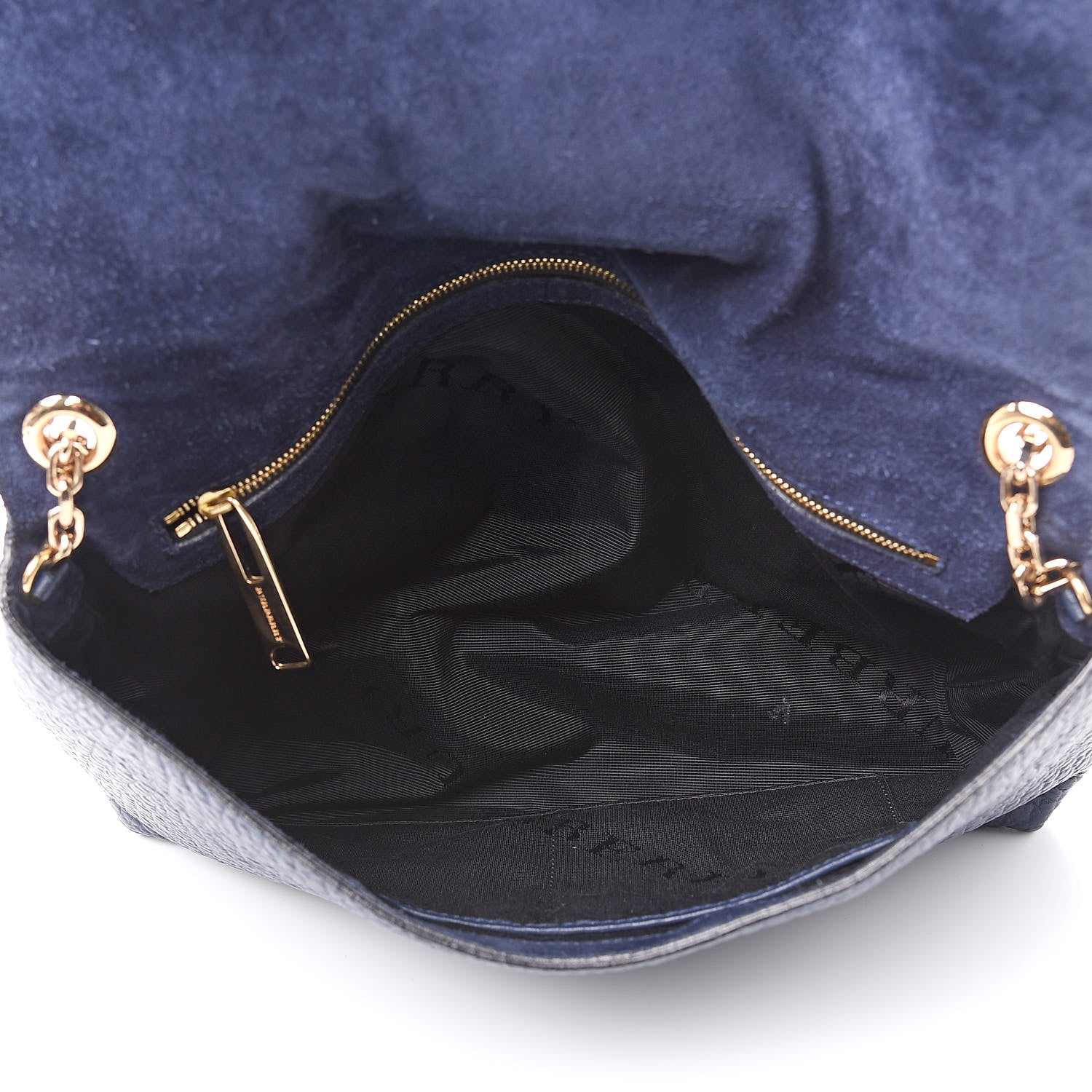 Burberry Signature Grain Large Mildenhall Shoulder Bag Blue Carbon 5 of 15