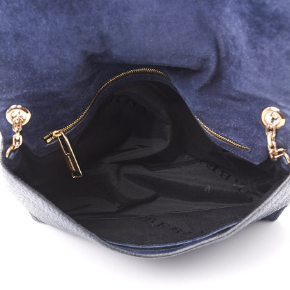 Burberry Signature Grain Large Mildenhall Shoulder Bag Blue Carbon 5 of 15