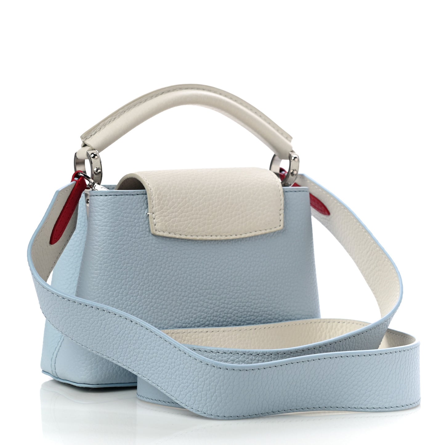 Taurillon Capucines Mini Light Blue White Red