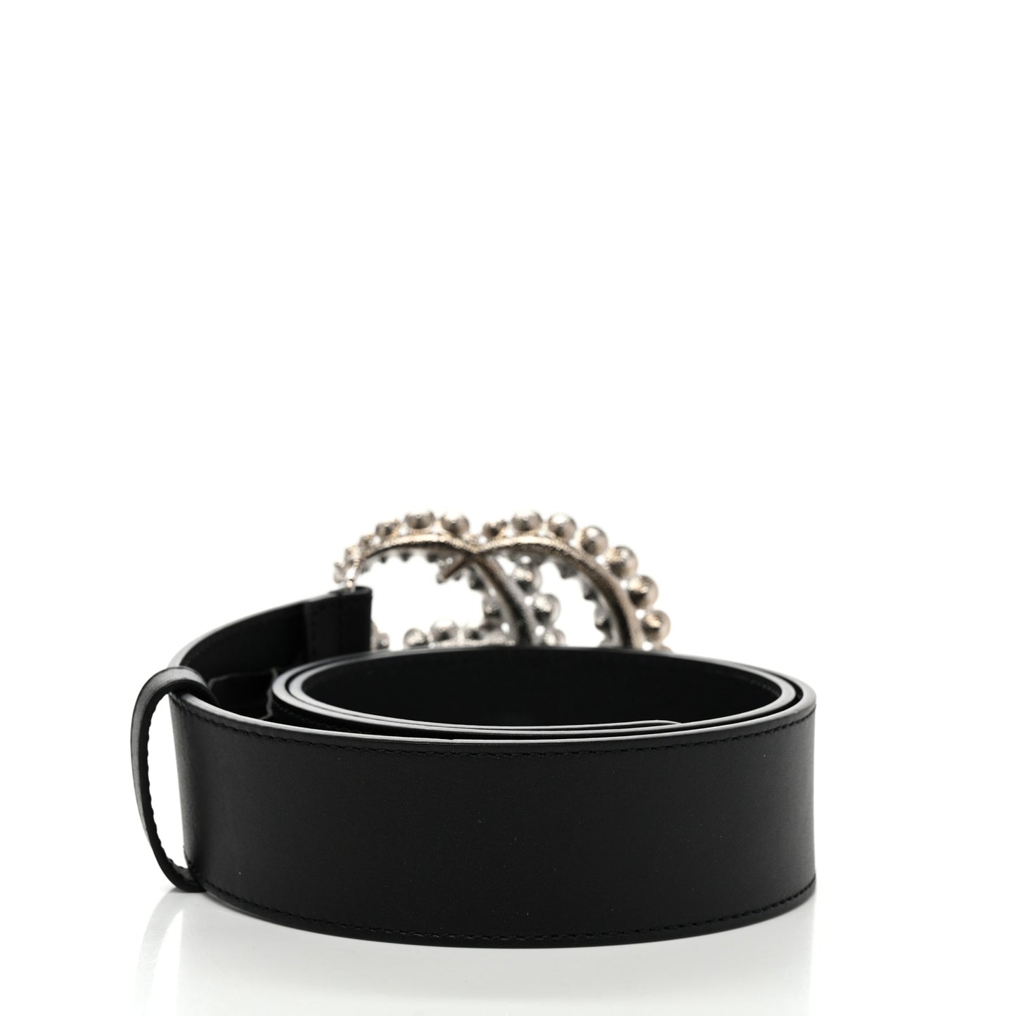 Calfskin Crystal Double G 40mm Belt 80 32 Black