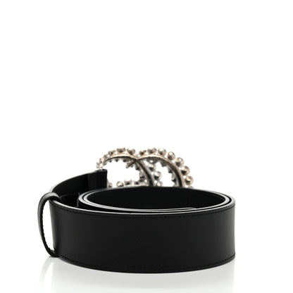 Gucci Calfskin Crystal Double G 40mm Belt 80 32 Black 2 of 5