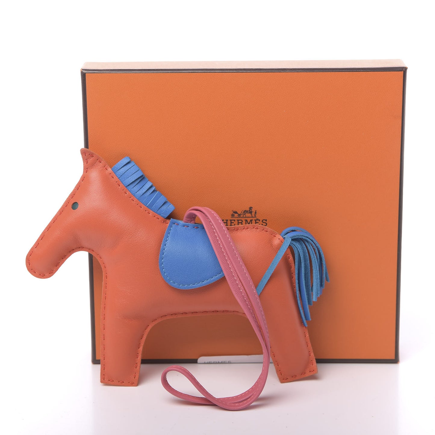 Milo Lambskin Grigri Rodeo Horse Bag Charm GM Orange Poppy Bleu Izmir Rose Azalee