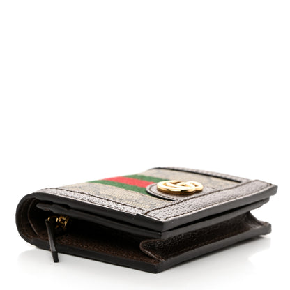 Gucci GG Supreme Monogram Web Ophidia Card Case Beige New Acero 4 of 7