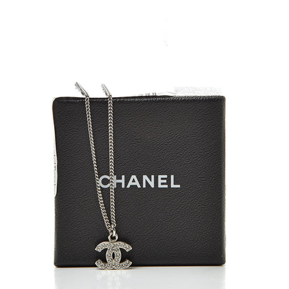 Chanel Crystal Timeless CC Necklace Silver 6 of 6