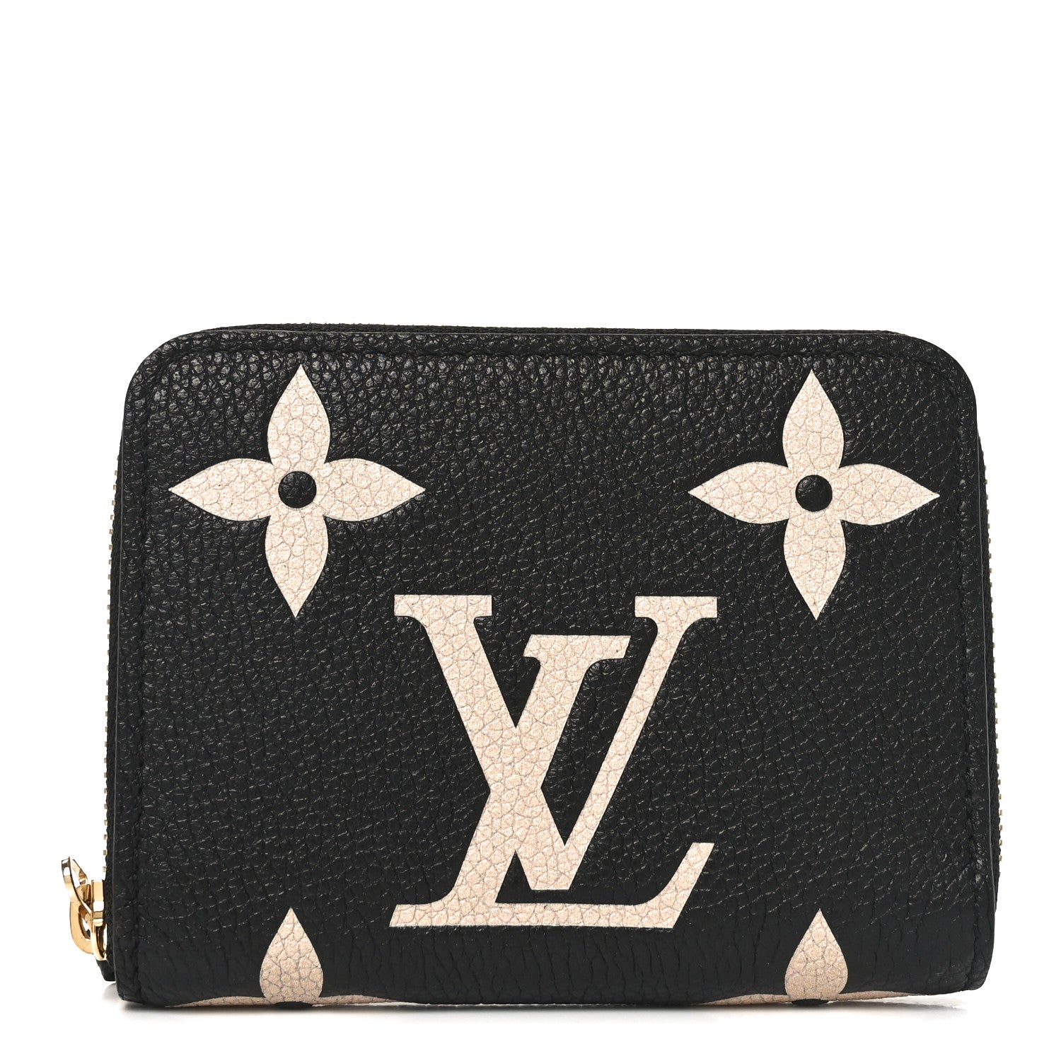 Louis Vuitton Empreinte Monogram Giant Zippy Coin Purse Black Beige 2 of 12