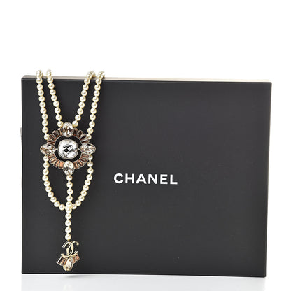 Chanel Pearl Crystal CC Necklace Gold 6 of 6