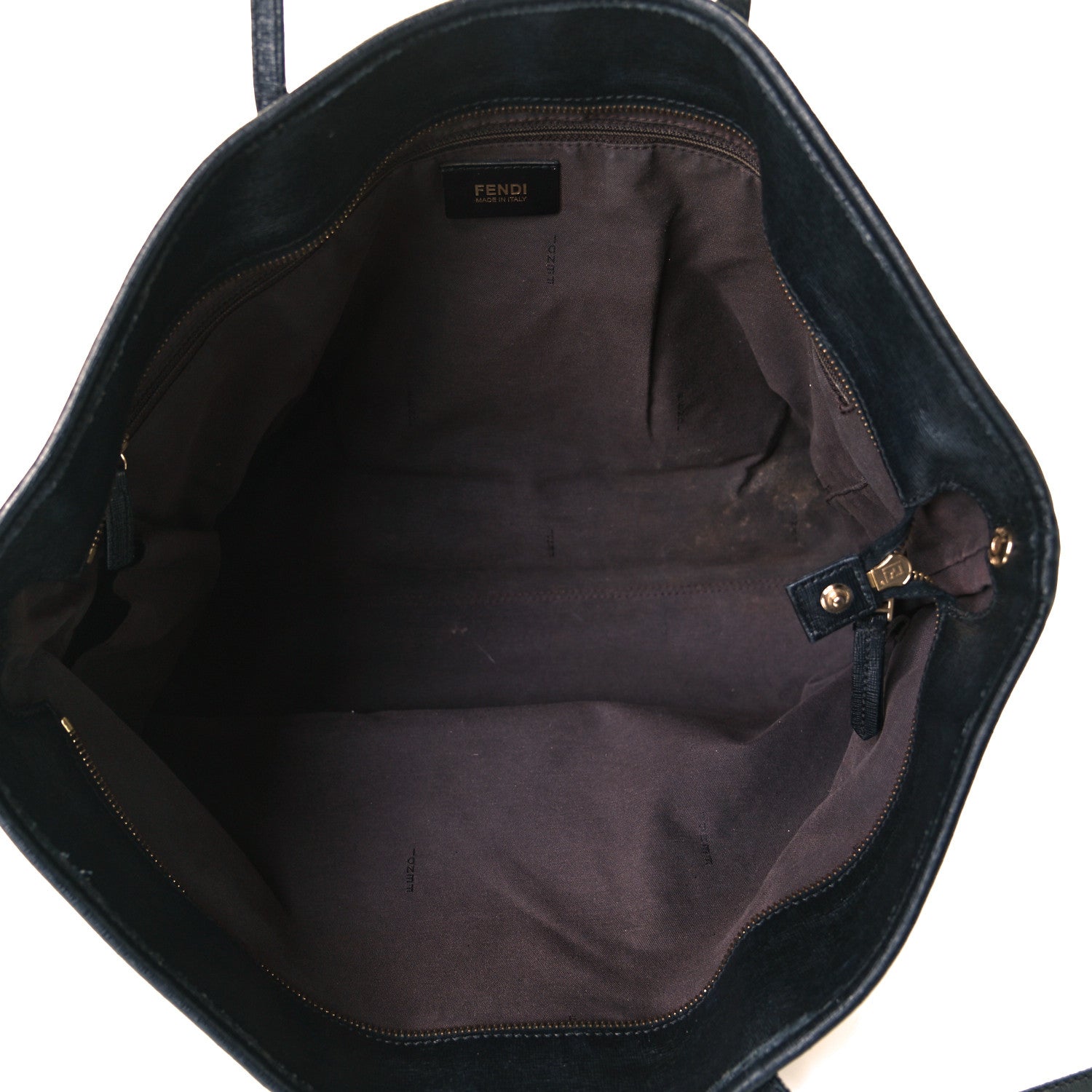 Fendi Zucca Vitello Elite Medium Roll Tote Tobacco Black 5 of 20