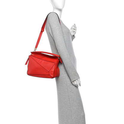 Loewe Calfskin Medium Puzzle Bag Scarlet 2 of 10