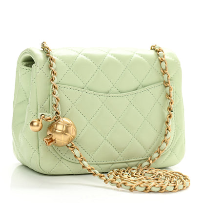 Chanel Lambskin Quilted Mini Pearl Crush Flap Light Green 3 of 10