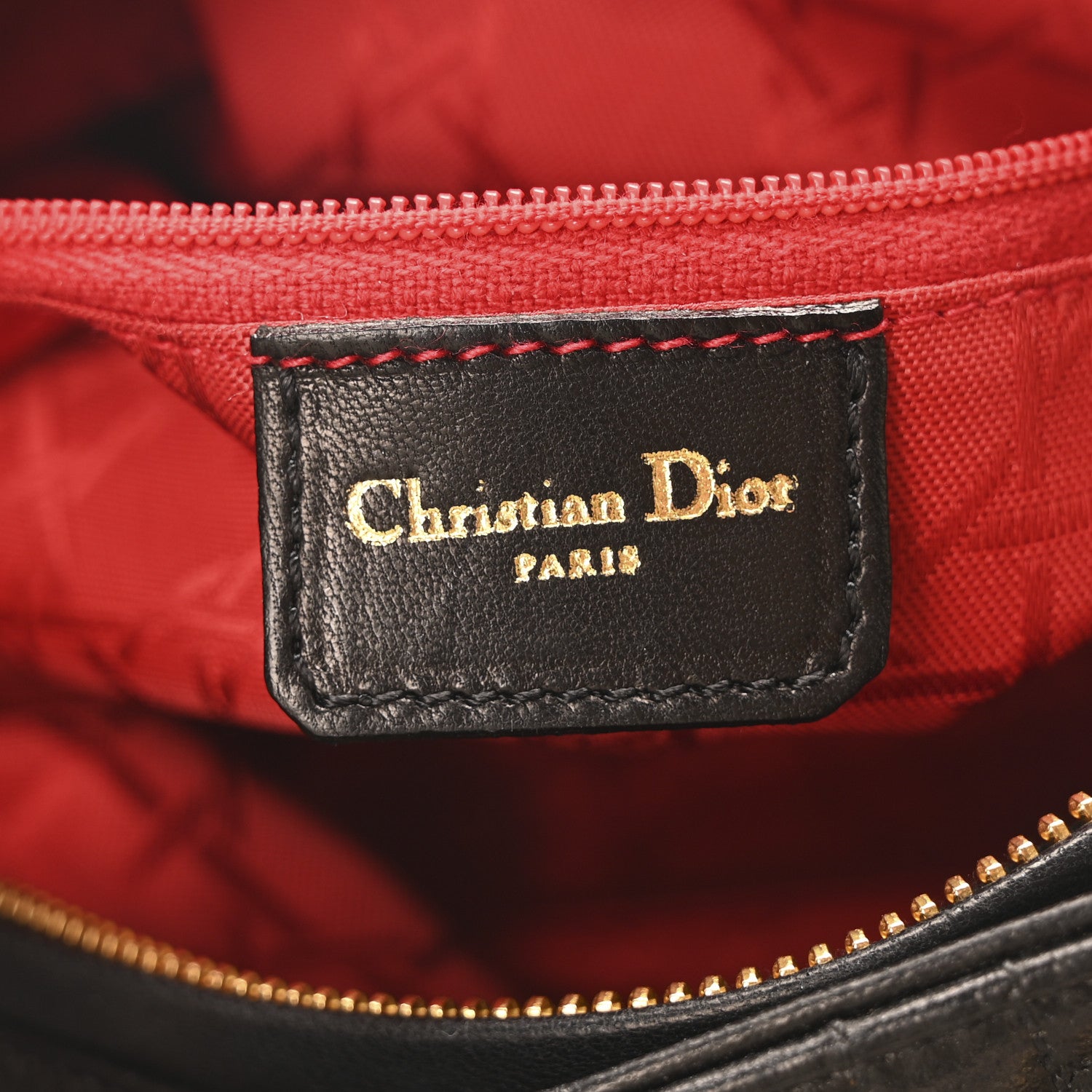 Christian Dior Lambskin Cannage Medium Lady Dior Black 6 of 10