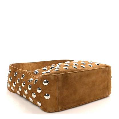 Khaite Suede Calfskin Studded Elena Nougat 4 of 9
