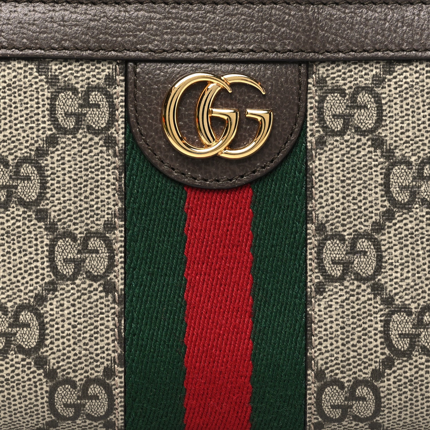 Gucci GG Supreme Monogram Web Ophidia Zip Around Wallet Brown 8 of 11