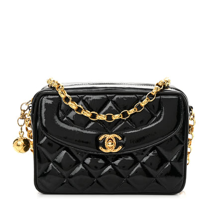 Chanel Patent Quilted Camera Case Black 1 of 18