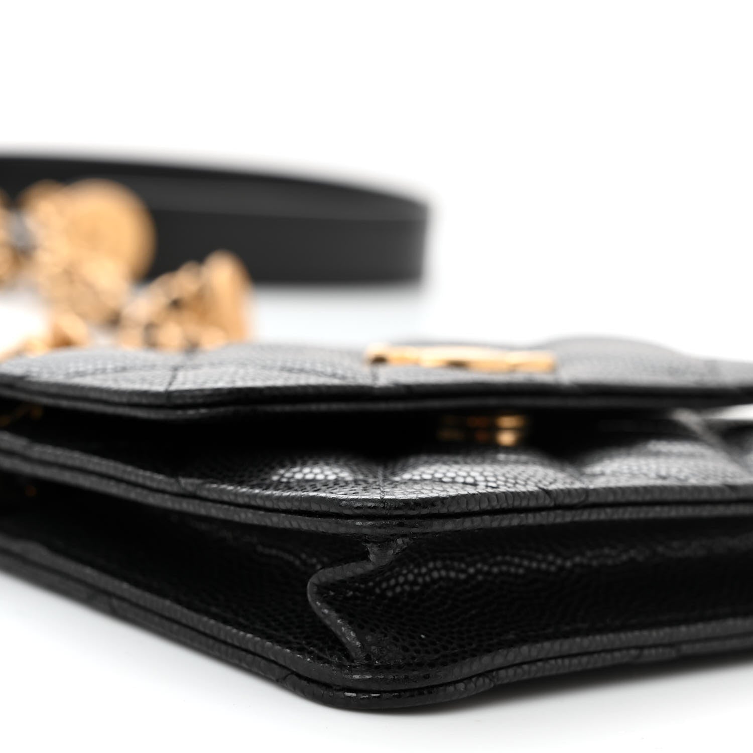 Chanel Caviar Quilted Twist Your Buttons Coin Purse With Chain Black 10 of 12