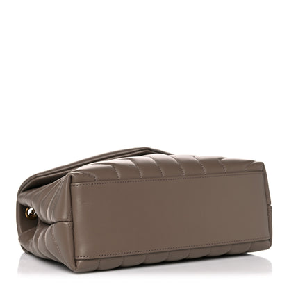 Saint Laurent Calfskin Y Quilted Monogram Small Loulou Chain Satchel Taupe 3 of 9