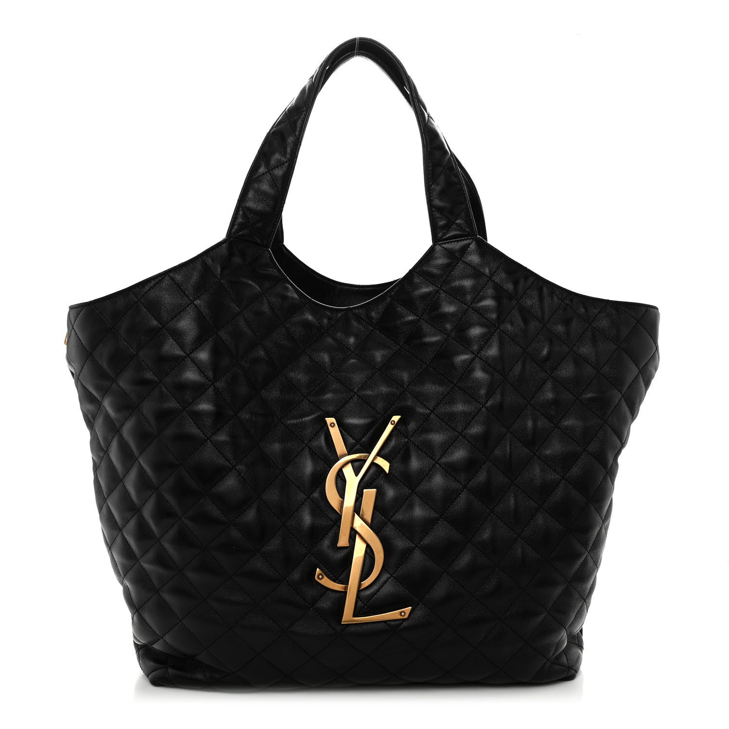 Saint Laurent Lambskin Quilted Maxi Icare Shopping Tote Black 3 of 10