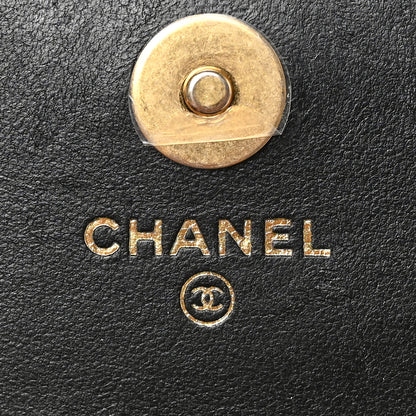 Chanel Lambskin Quilted Coco Clips Mini Wallet On Chain WOC Black 6 of 10