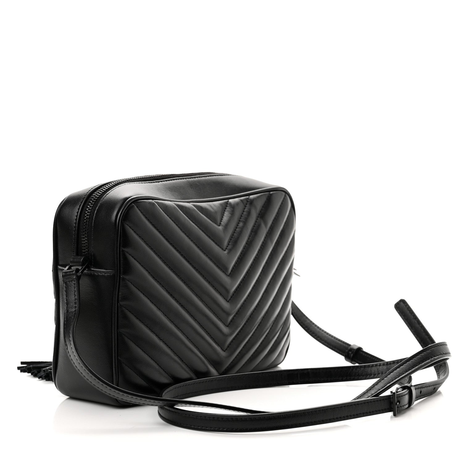 Saint Laurent Calfskin Matelasse Monogram Lou Camera Bag Black 2 of 9