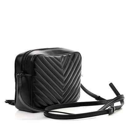Saint Laurent Calfskin Matelasse Monogram Lou Camera Bag Black 2 of 9