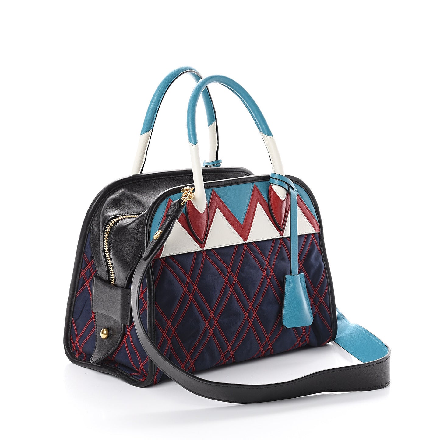 Tessuto Nylon Quilted Impunturato Bauletto Baltico Fuoco
