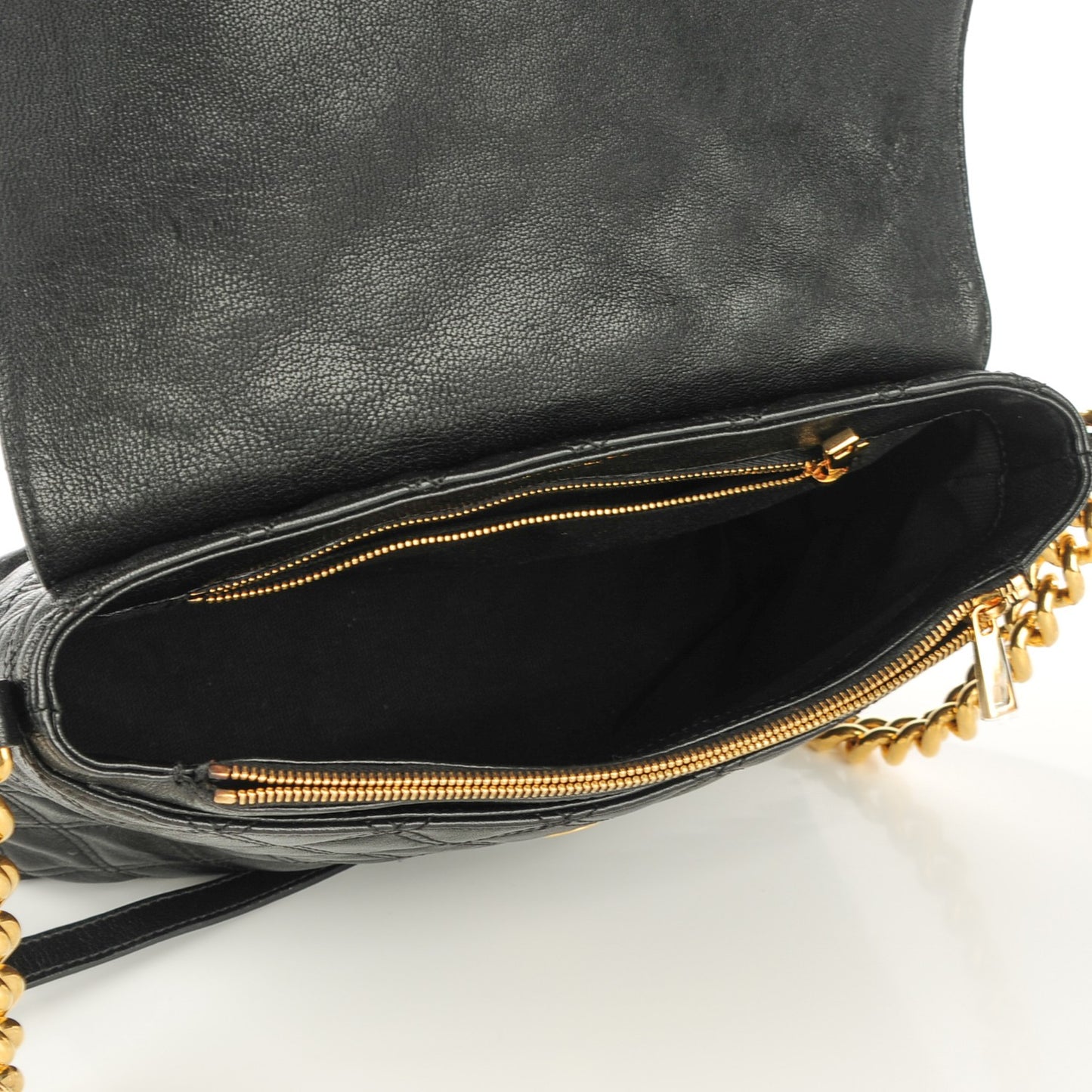 Lacquered Lambskin Quilted The Large Single Flap Black