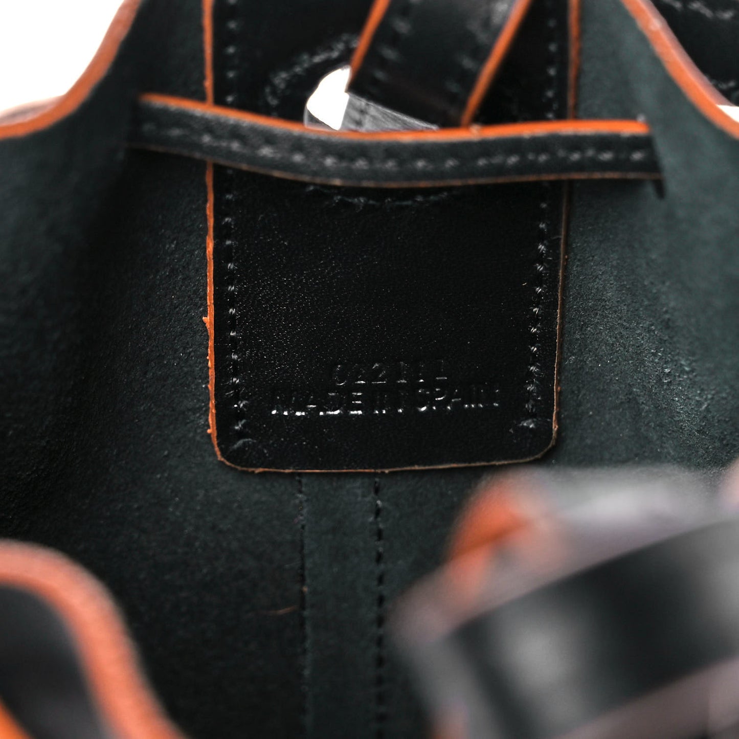 Calfskin Balloon Nano Bucket Bag Black Tan
