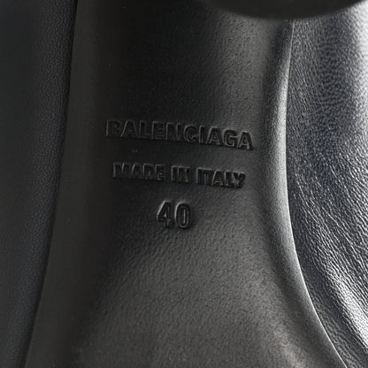 Balenciaga Shiny Sheepskin Oval 90mm Mule Pump 40 Navy 6 of 8