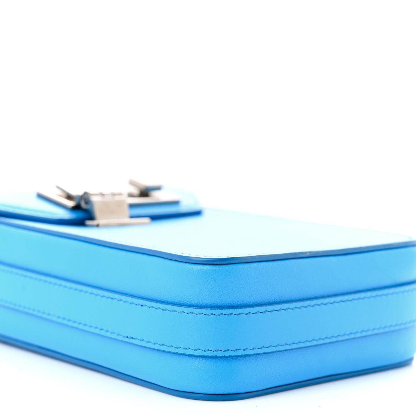 Smooth Calfskin Vertical Pouch Blue