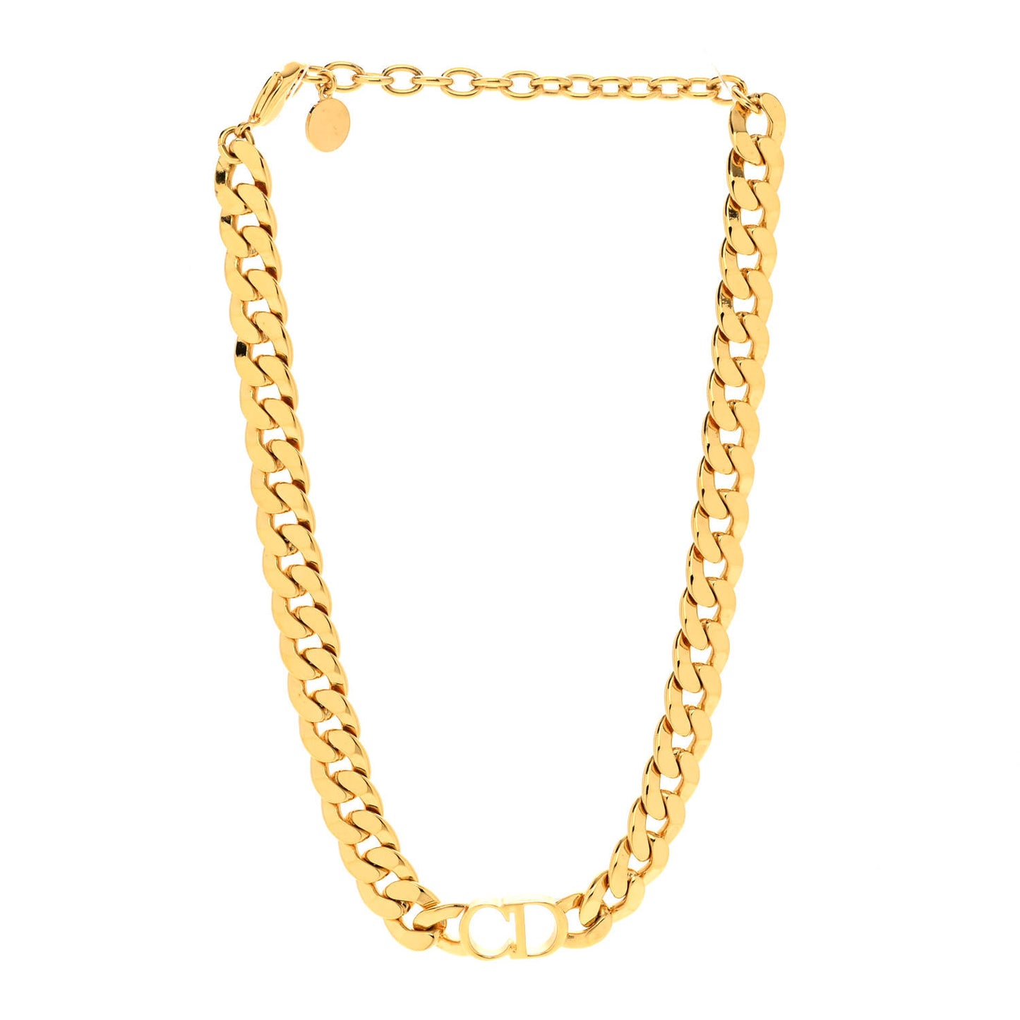 Metal CD Choker Necklace Gold