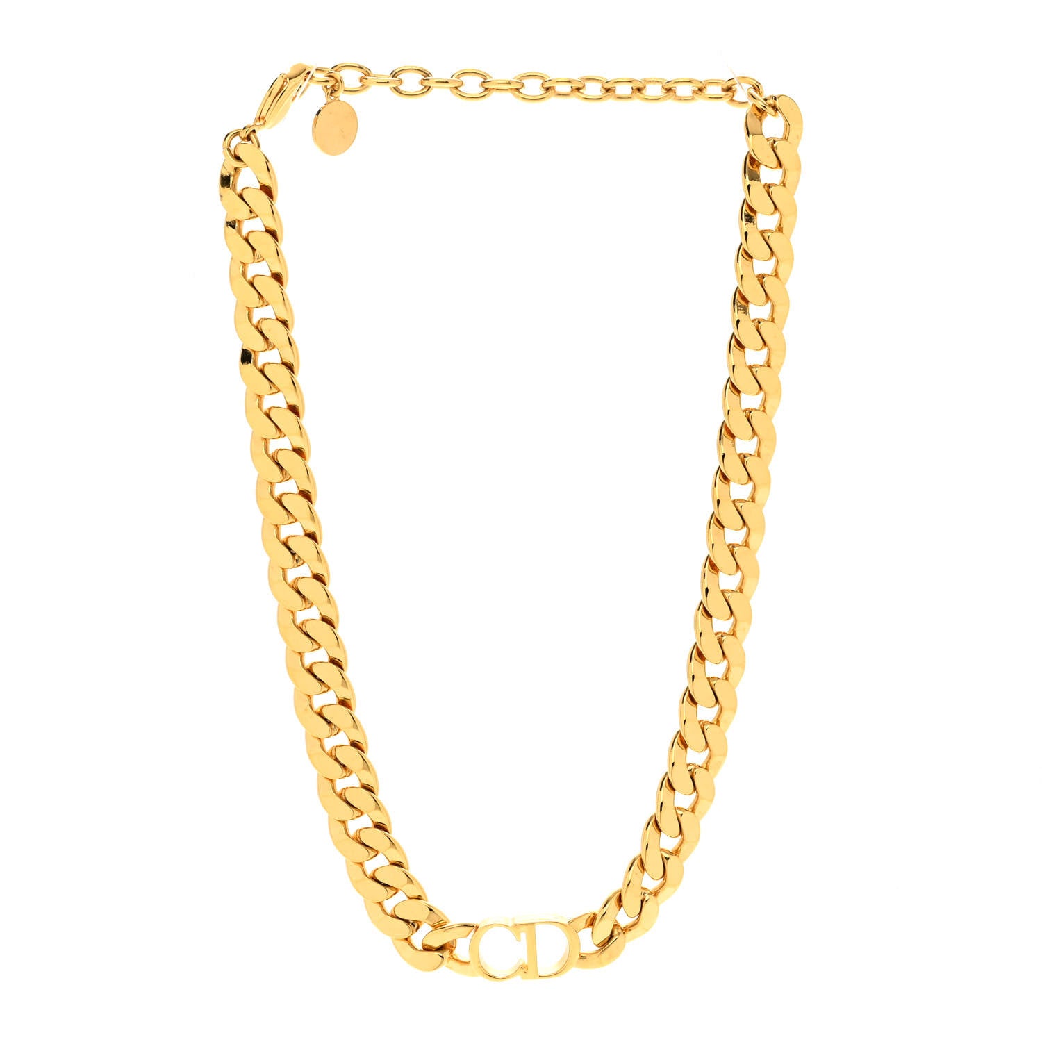 Christian Dior Metal CD Choker Necklace Gold 3 of 5