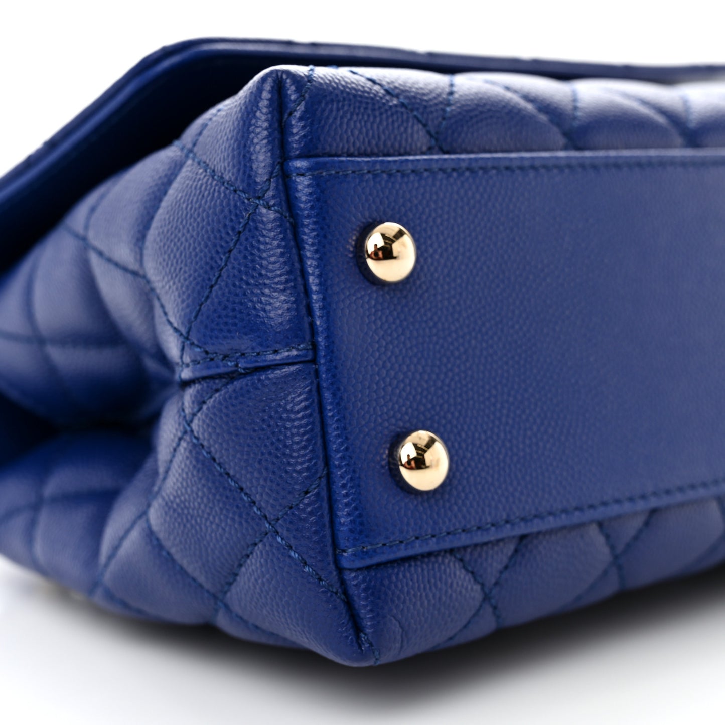 Caviar Quilted Mini Coco Handle Flap Blue