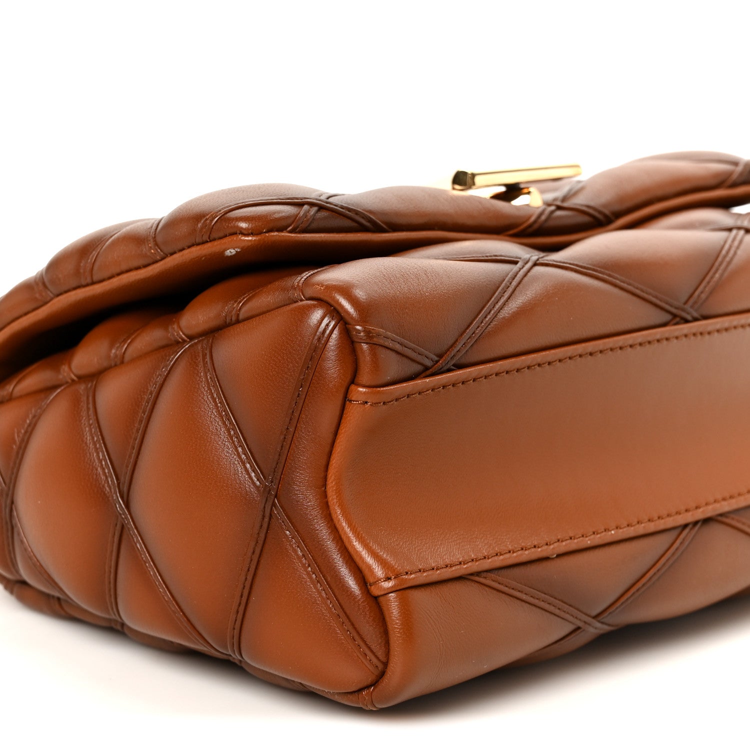 Louis Vuitton Lambskin Malletage Top Handle GO-14 MM Tan 10 of 12
