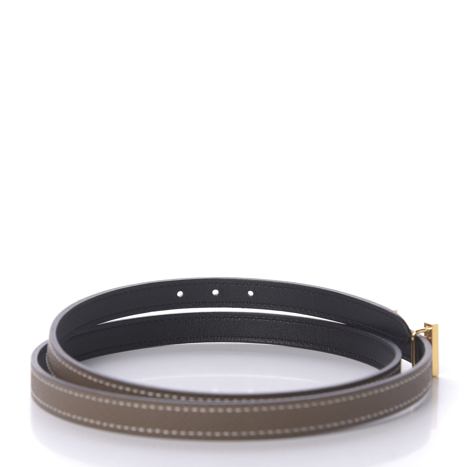 Hermes Swift Epsom 13mm Focus Belt 80 Black Etoupe 5 of 7