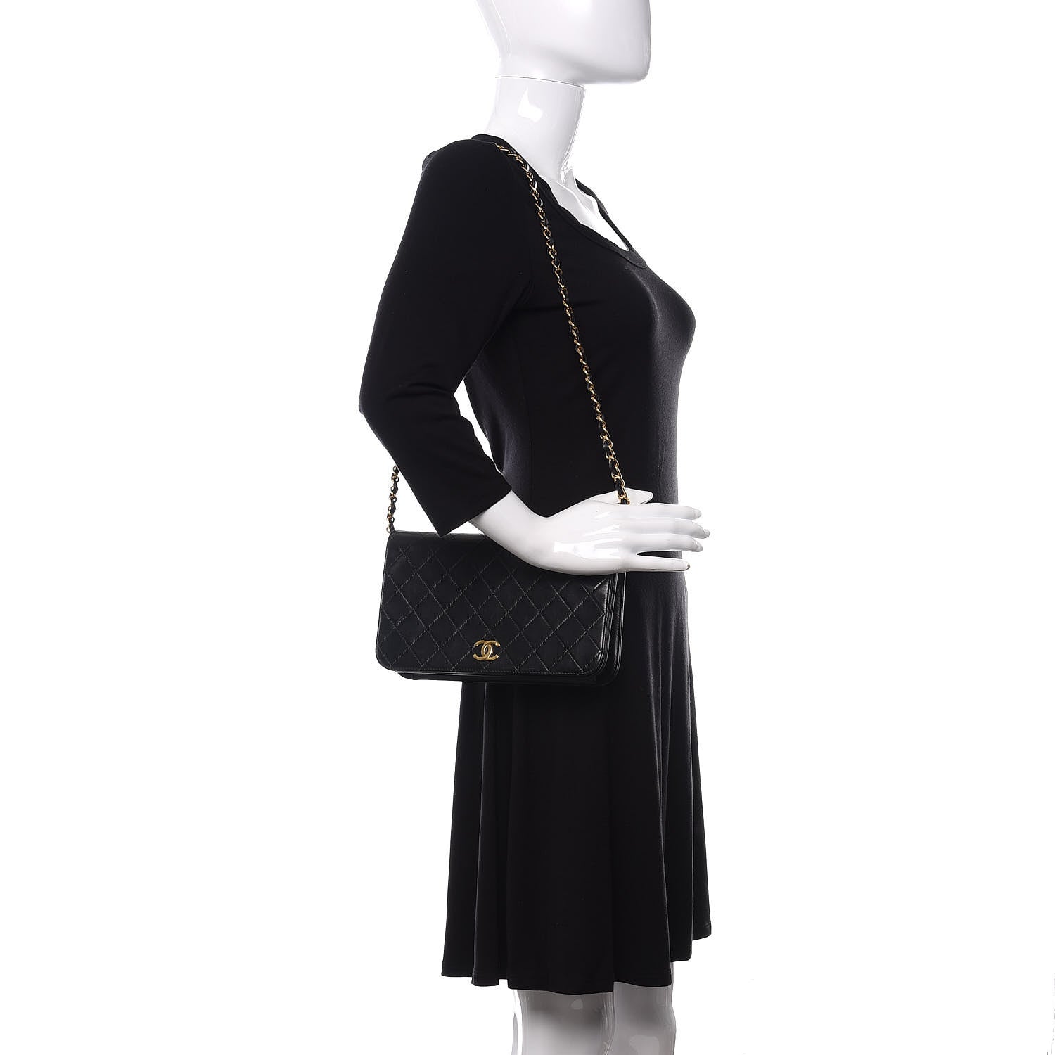Chanel Lambskin Quilted Small Single Flap Black 2 of 11